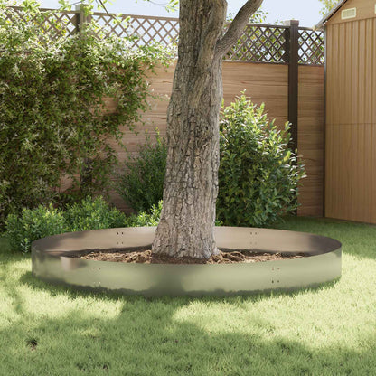 Lawn Edging 30 pcs 100 x 30 cm Steel Silver
