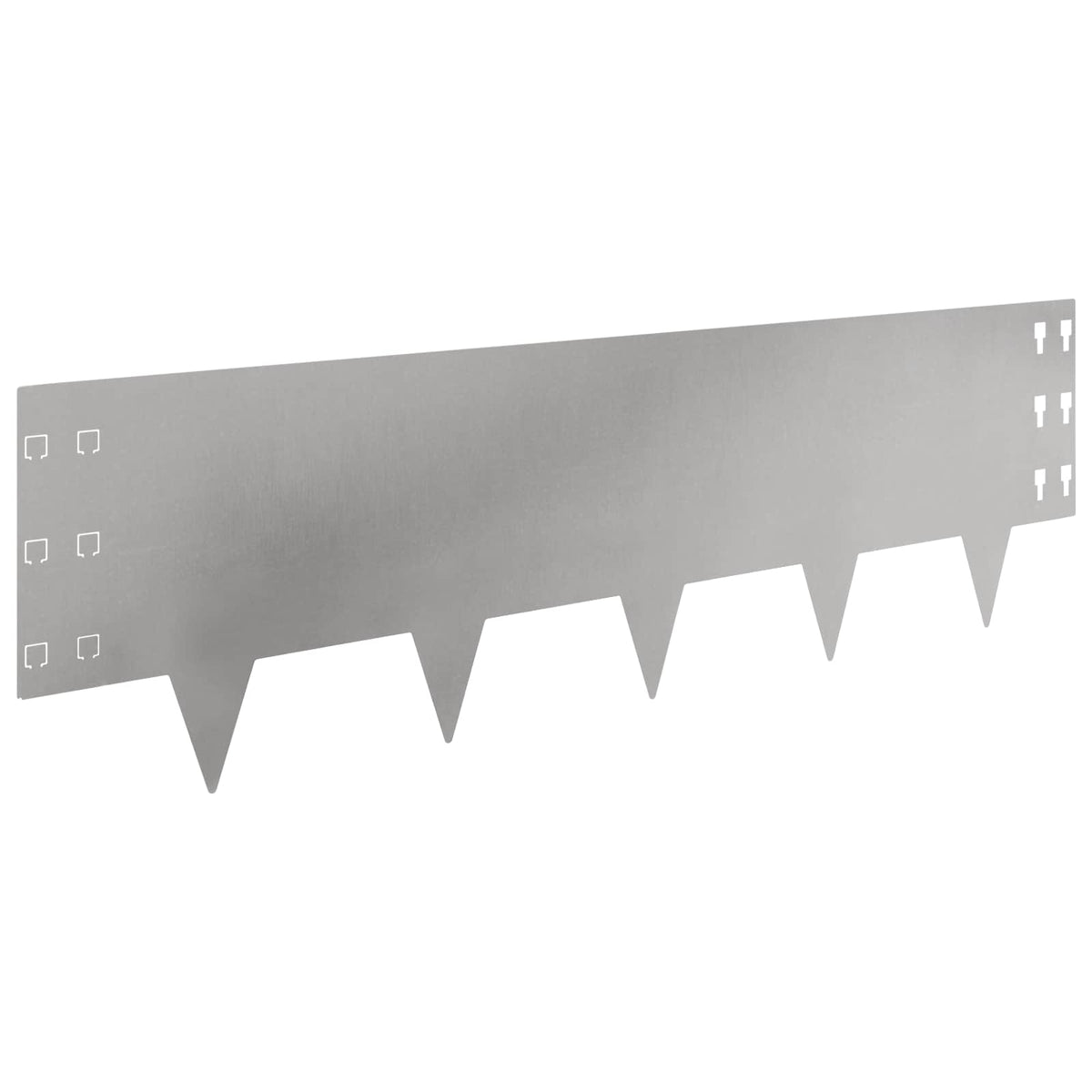 Lawn Edging 30 pcs 100 x 30 cm Steel Silver