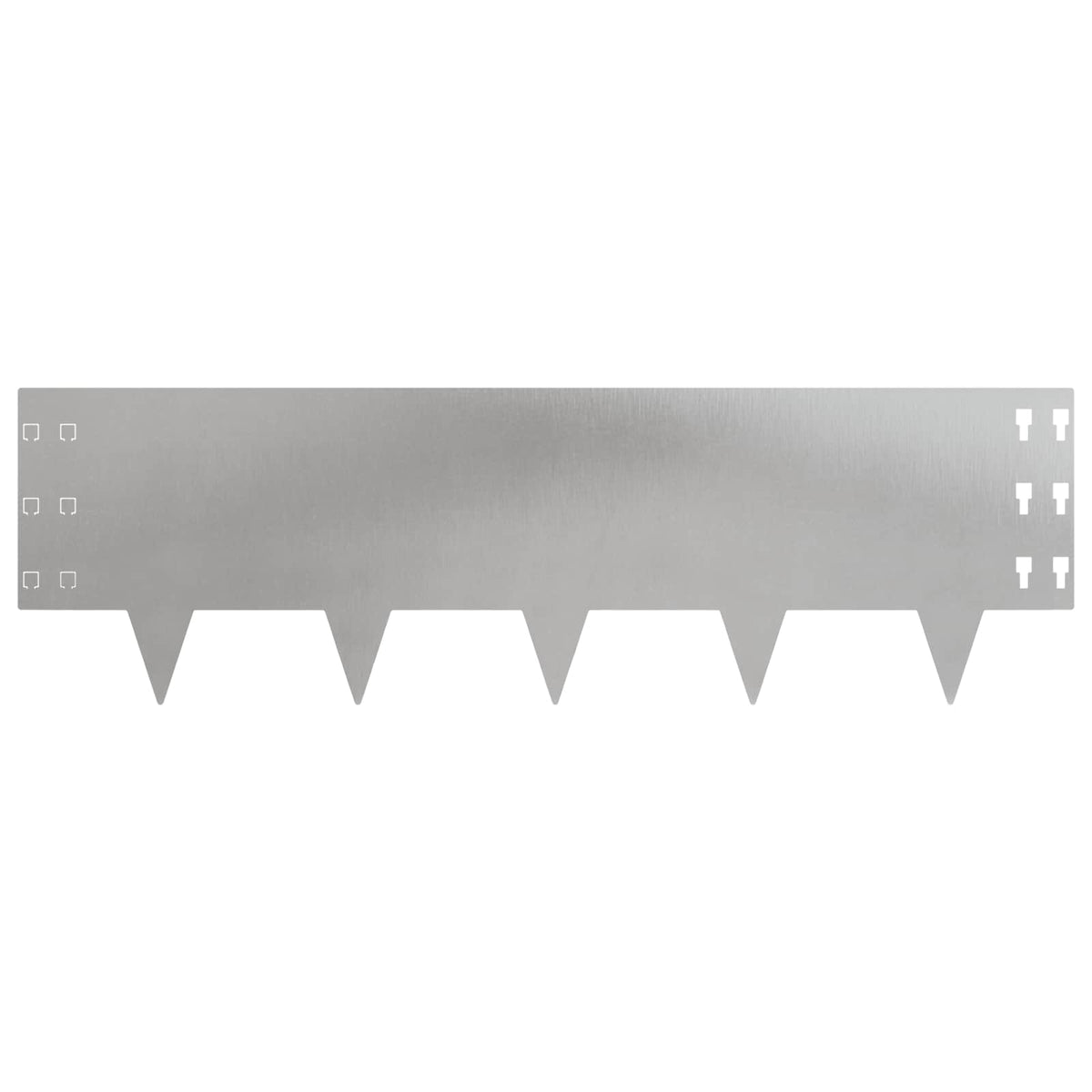 Lawn Edging 30 pcs 100 x 30 cm Steel Silver