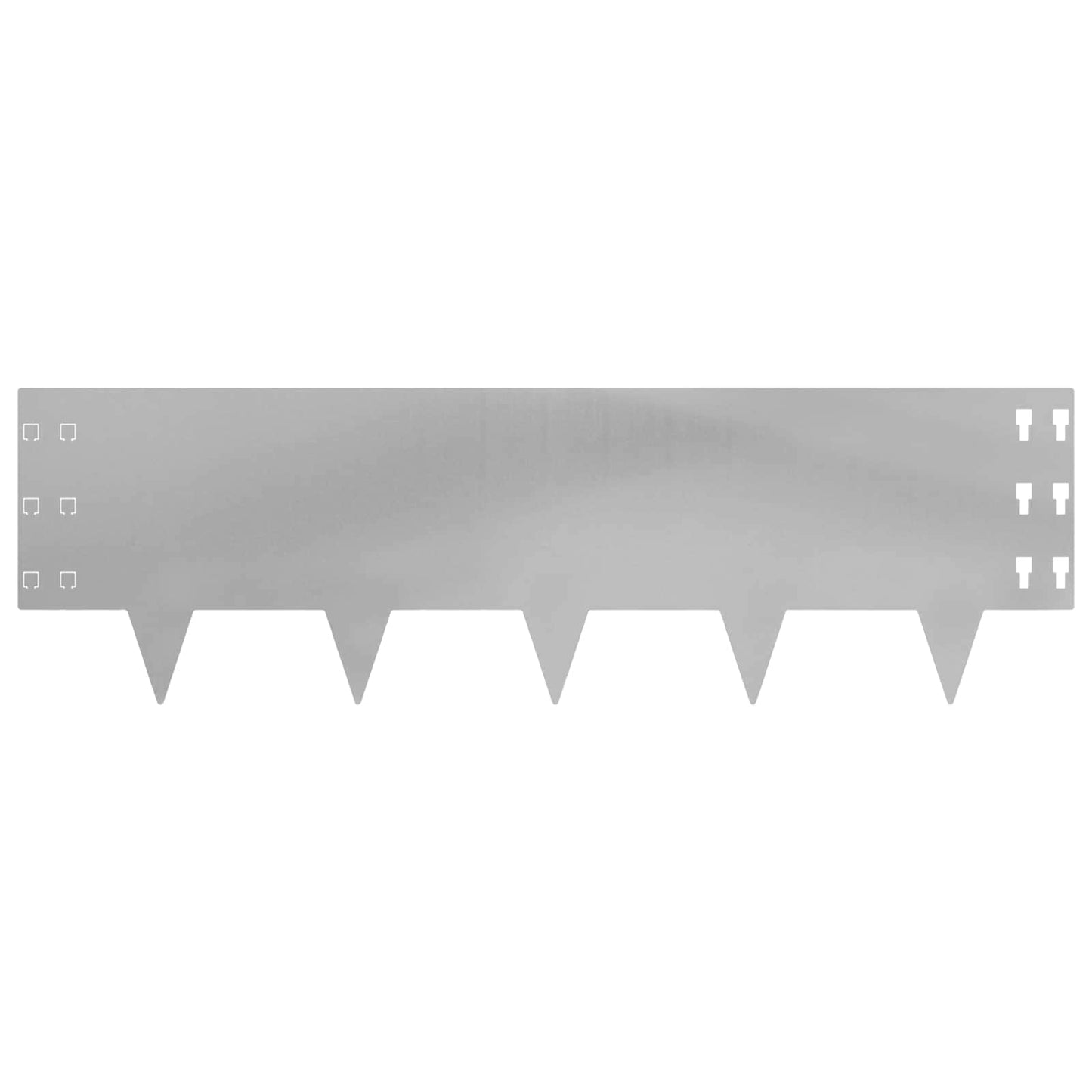 Lawn Edging 10 pcs 100 x 30 cm Steel Silver