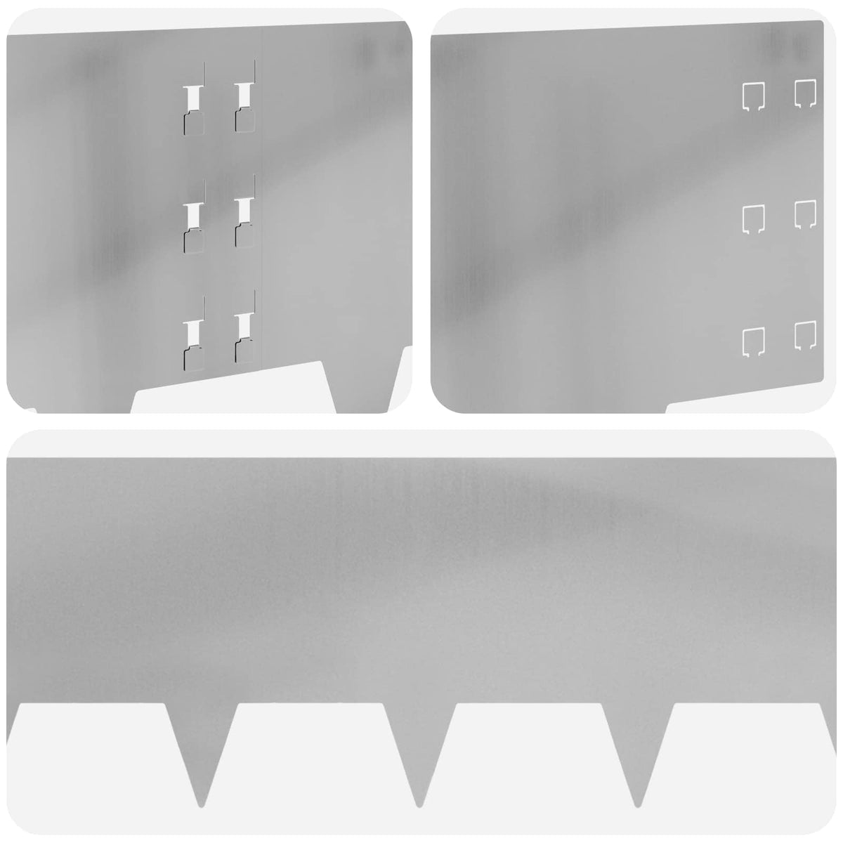 Lawn Edging 30 pcs 100 x 30 cm Steel Silver