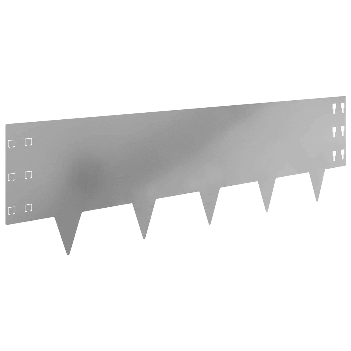 Lawn Edging 30 pcs 100 x 30 cm Steel Silver
