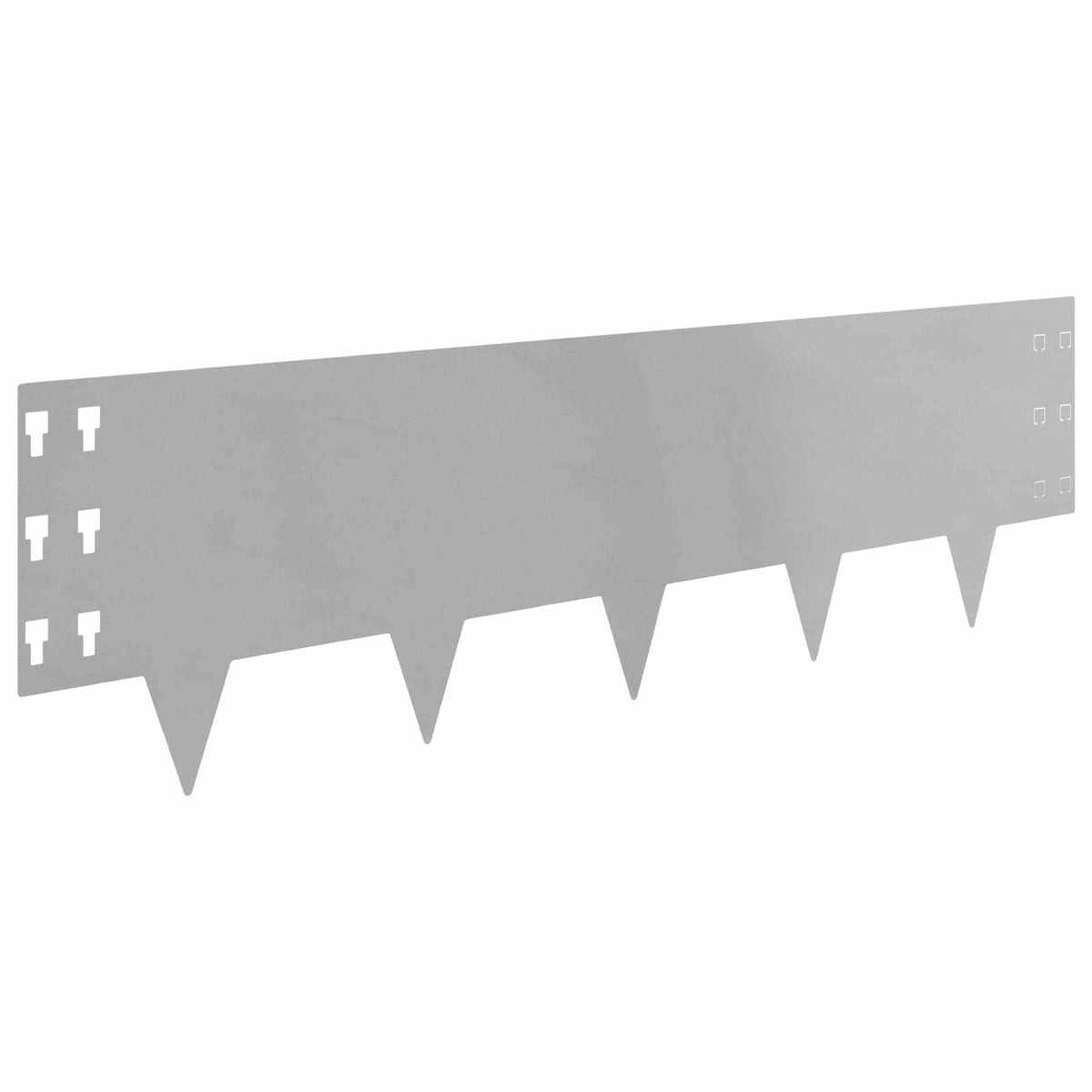 Lawn Edging 30 pcs 100 x 30 cm Steel Silver