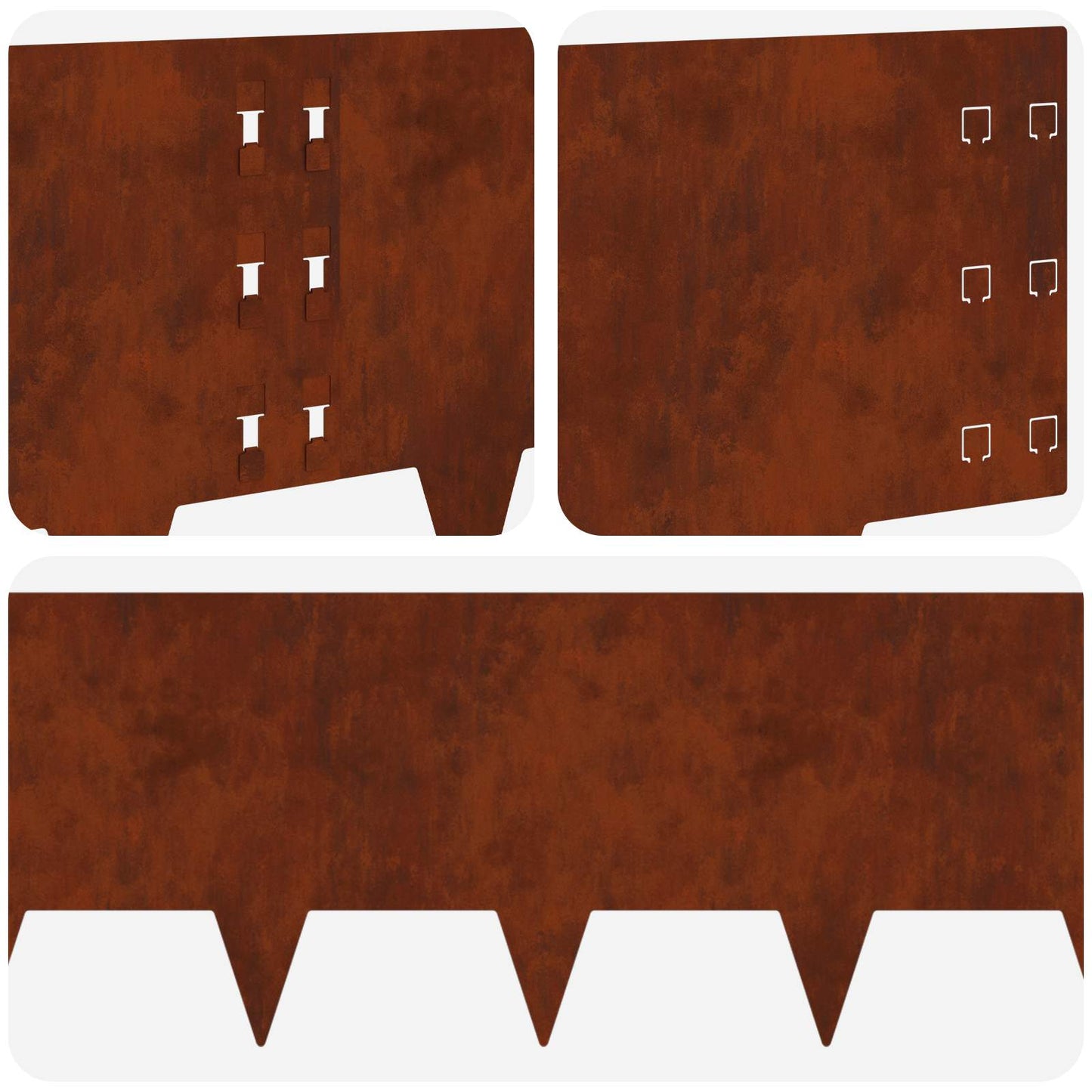 Lawn Edging 10 pcs 100 x 30 cm Steel Rusty