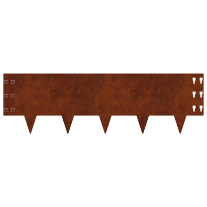 Lawn Edging 30 pcs 100 x 30 cm Steel Rusty