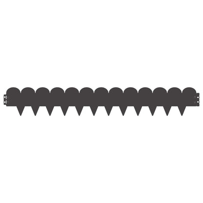 Lawn Edging 50 pcs 103 x 15 cm Steel Black