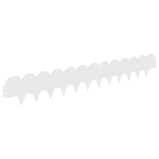 Lawn Edging 10 pcs 103 x 15 cm Steel White