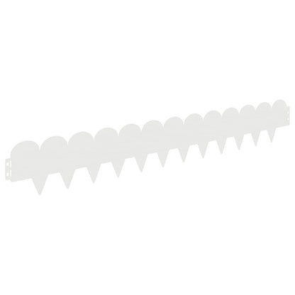 Lawn Edging 30 pcs 103 x 15 cm Steel White