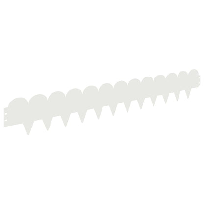 Lawn Edging 30 pcs 103 x 15 cm Steel White