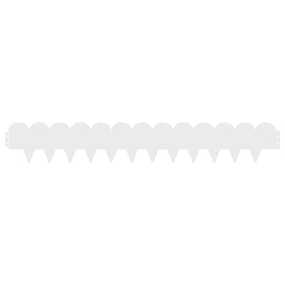 Lawn Edging 50 pcs 103 x 15 cm Steel White