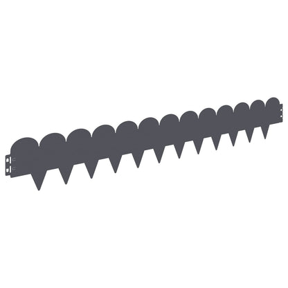 Lawn Edging 20 pcs 103 x 15 cm Steel Anthracite