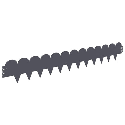 Lawn Edging 30 pcs 103 x 15 cm Steel Anthracite