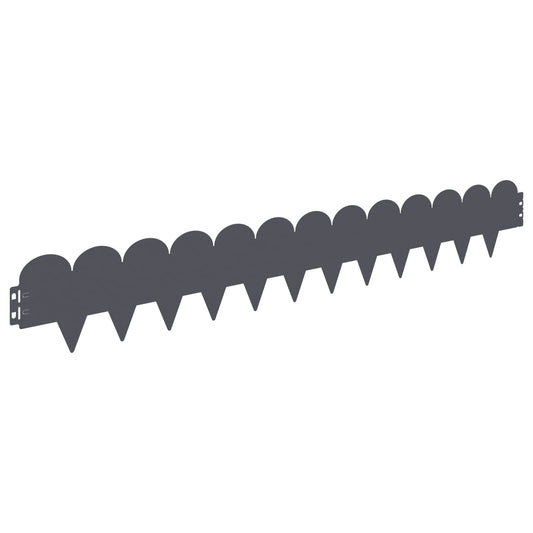 Lawn Edging 50 pcs 103 x 15 cm Steel Anthracite