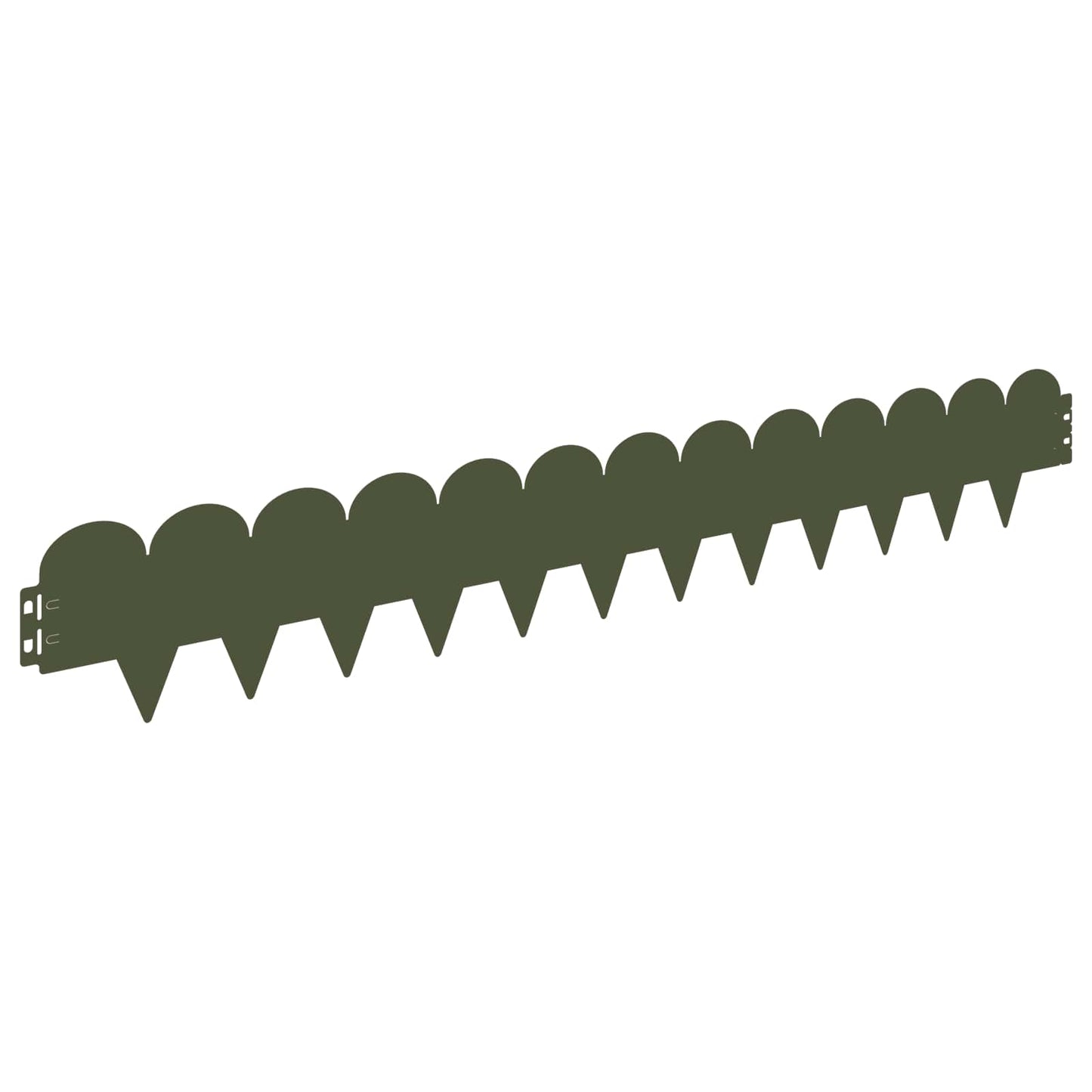Lawn Edging 10 pcs 103 x 15 cm Steel Olive Green