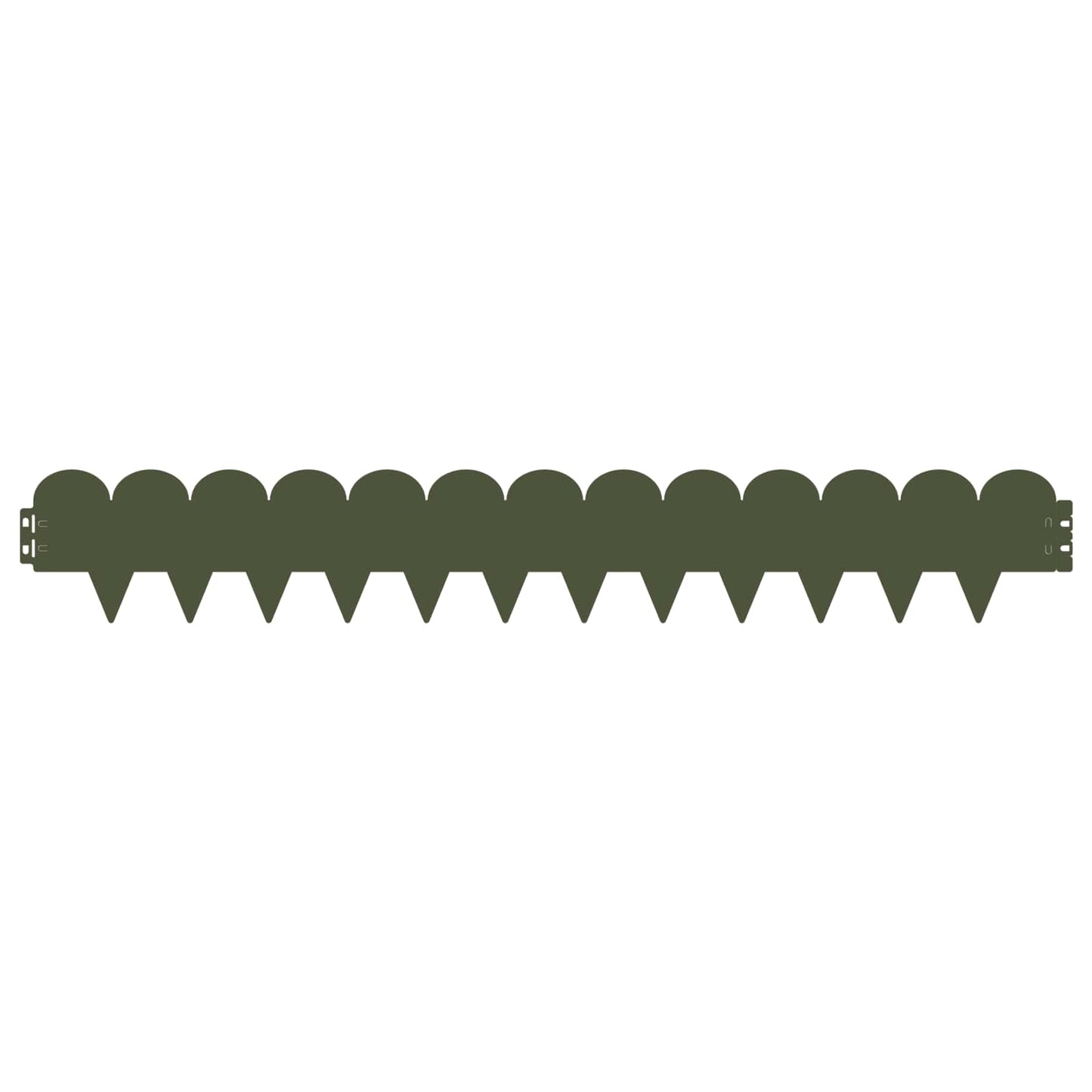 Lawn Edging 50 pcs 103 x 15 cm Steel Olive Green