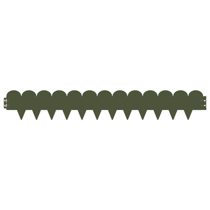 Lawn Edging 50 pcs 103 x 15 cm Steel Olive Green