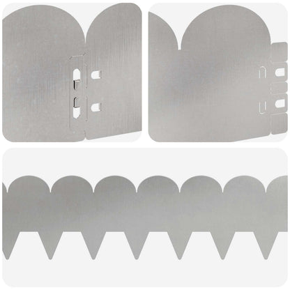 Lawn Edging 10 pcs 103 x 15 cm Steel Silver
