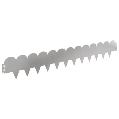 Lawn Edging 10 pcs 103 x 15 cm Steel Silver
