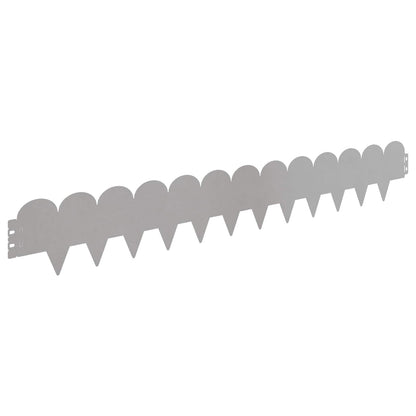 Lawn Edging 10 pcs 103 x 15 cm Steel Silver