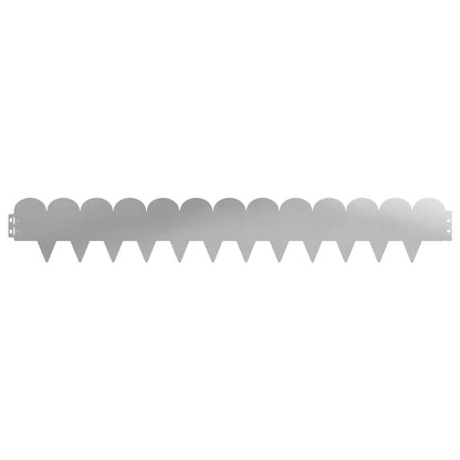 Lawn Edging 10 pcs 103 x 15 cm Steel Silver