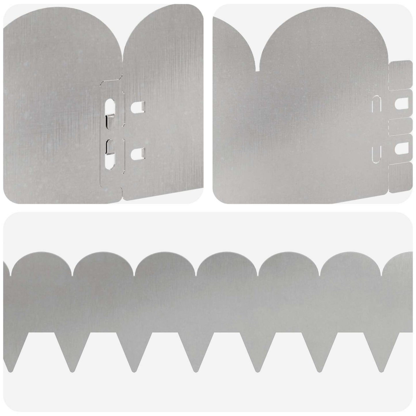 Lawn Edging 20 pcs 103 x 15 cm Steel Silver
