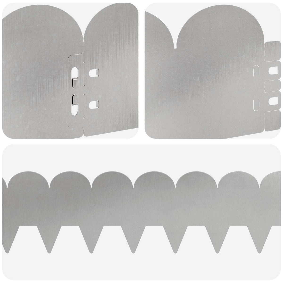 Lawn Edging 30 pcs 103 x 15 cm Steel Silver