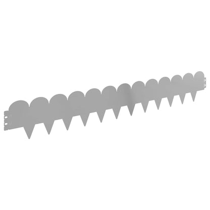 Lawn Edging 50 pcs 103 x 15 cm Steel Silver
