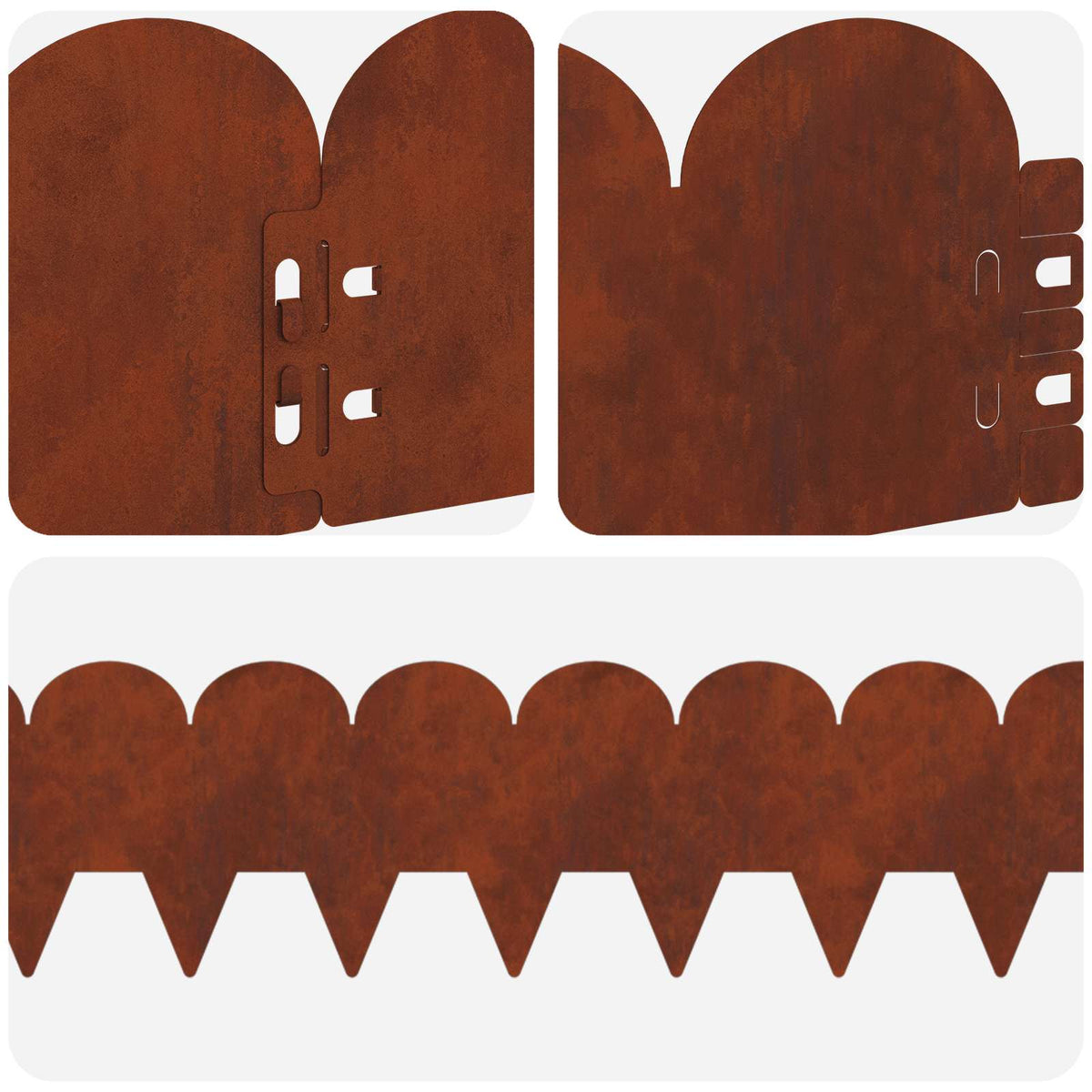 Lawn Edging 30 pcs 103 x 15 cm Steel Rusty