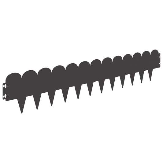 Lawn Edging 10 pcs 103 x 20 cm Steel Black