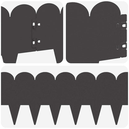 Lawn Edging 30 pcs 103 x 20 cm Steel Black