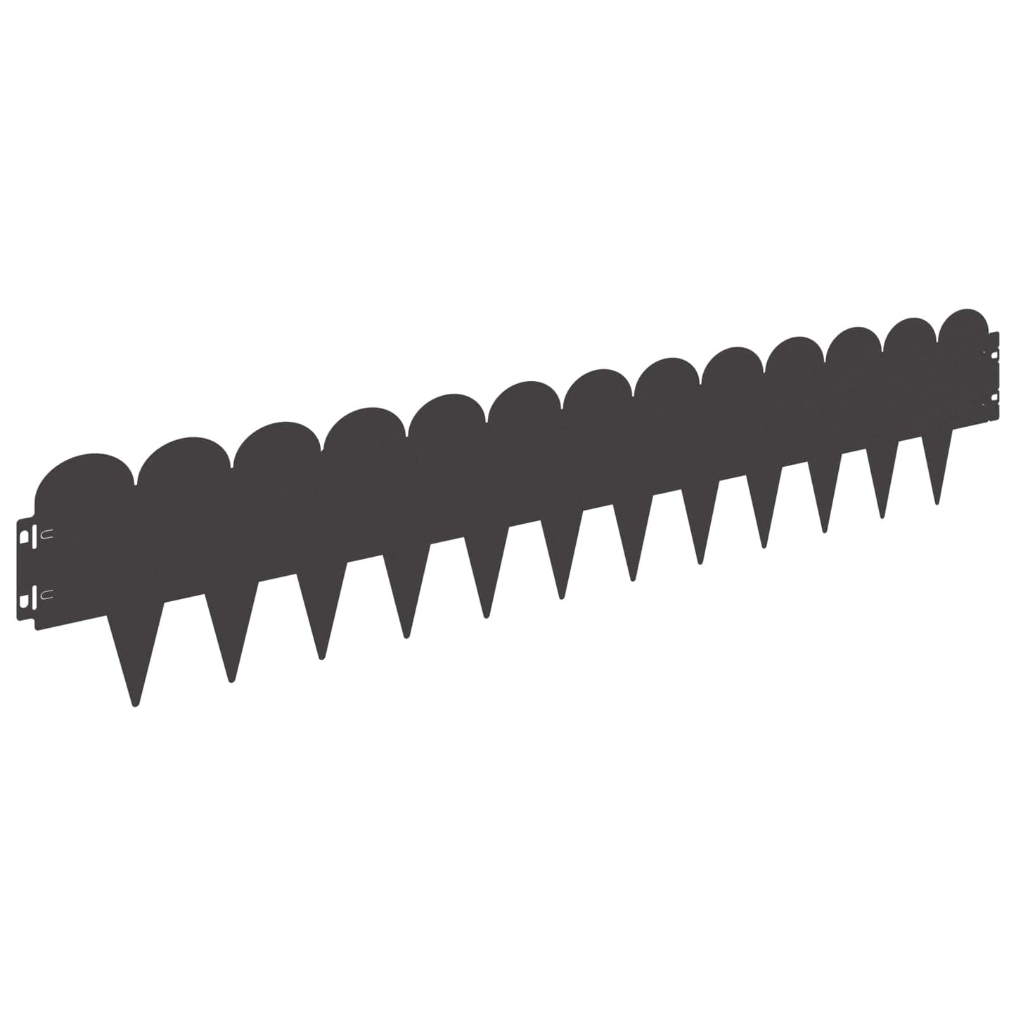 Lawn Edging 30 pcs 103 x 20 cm Steel Black