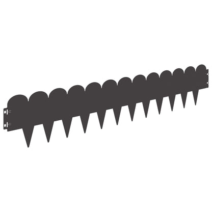Lawn Edging 30 pcs 103 x 20 cm Steel Black