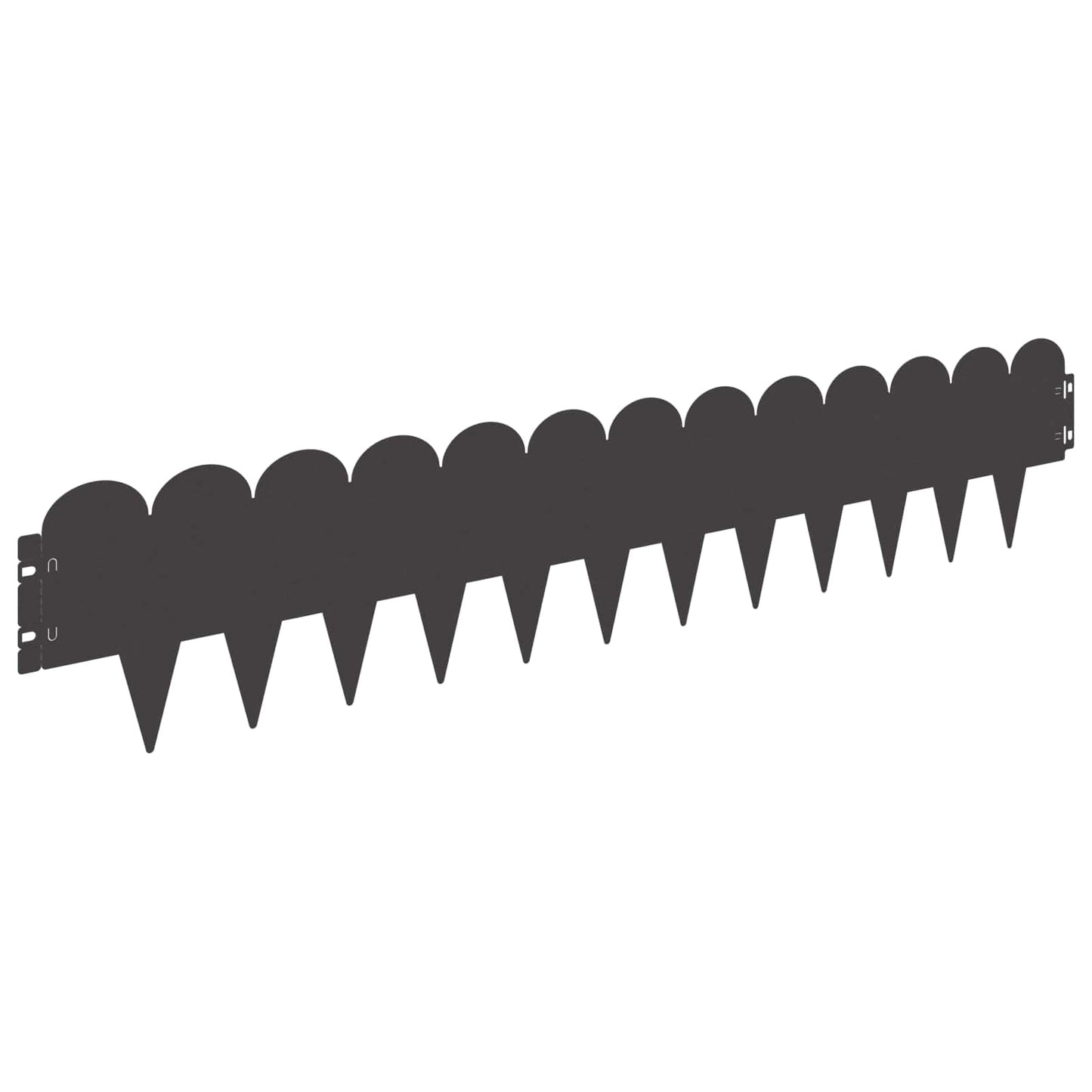 Lawn Edging 30 pcs 103 x 20 cm Steel Black
