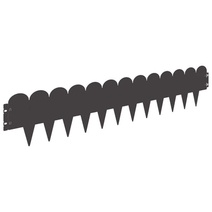 Lawn Edging 30 pcs 103 x 20 cm Steel Black