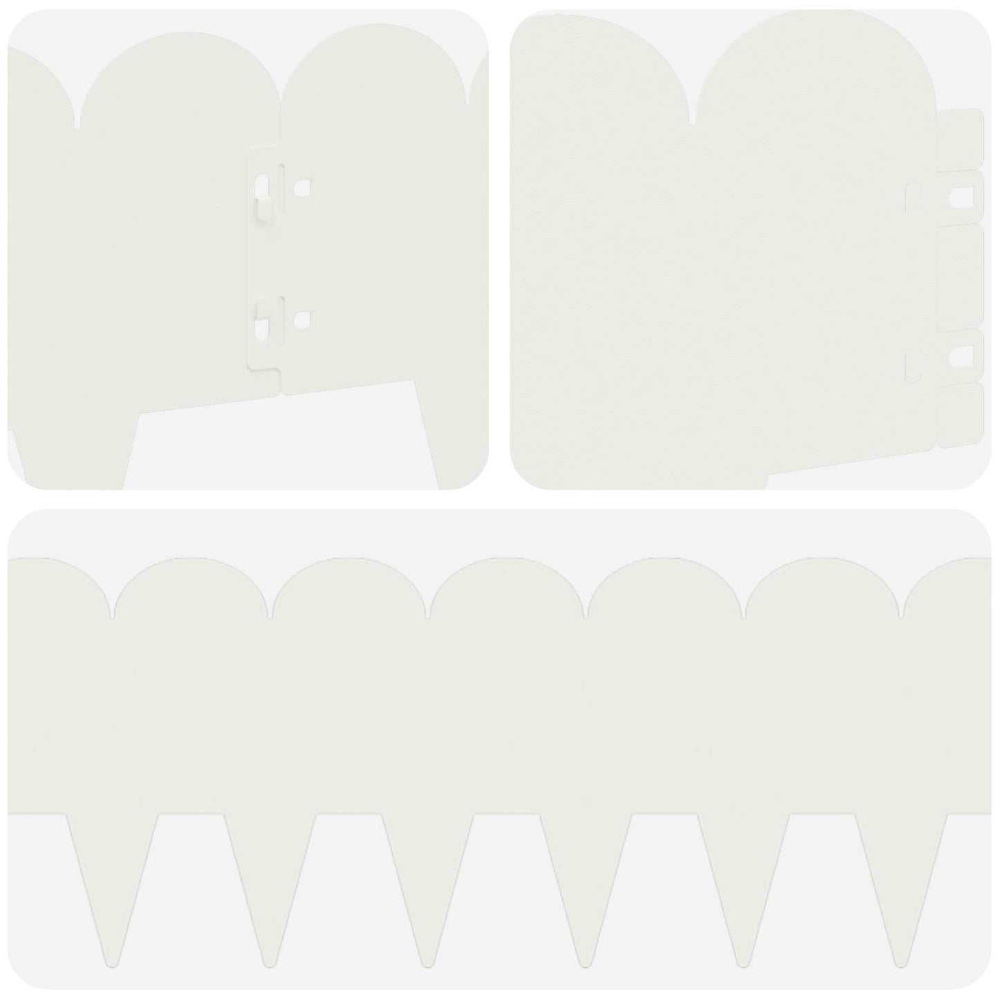 Lawn Edging 10 pcs 103 x 20 cm Steel White