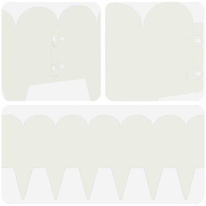 Lawn Edging 20 pcs 103 x 20 cm Steel White