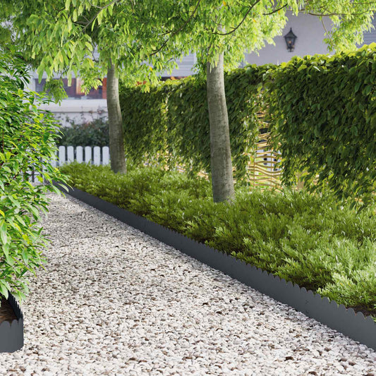 Lawn Edging 10 pcs 103 x 20 cm Steel Anthracite