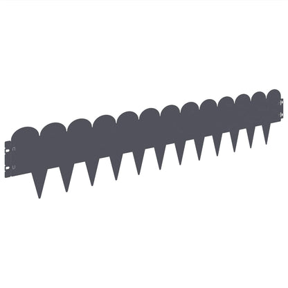 Lawn Edging 20 pcs 103 x 20 cm Steel Anthracite