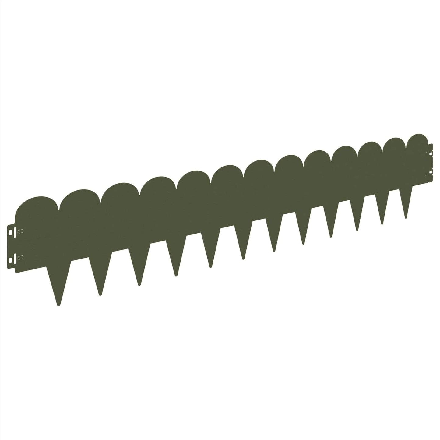 Lawn Edging 30 pcs 103 x 20 cm Steel Olive Green