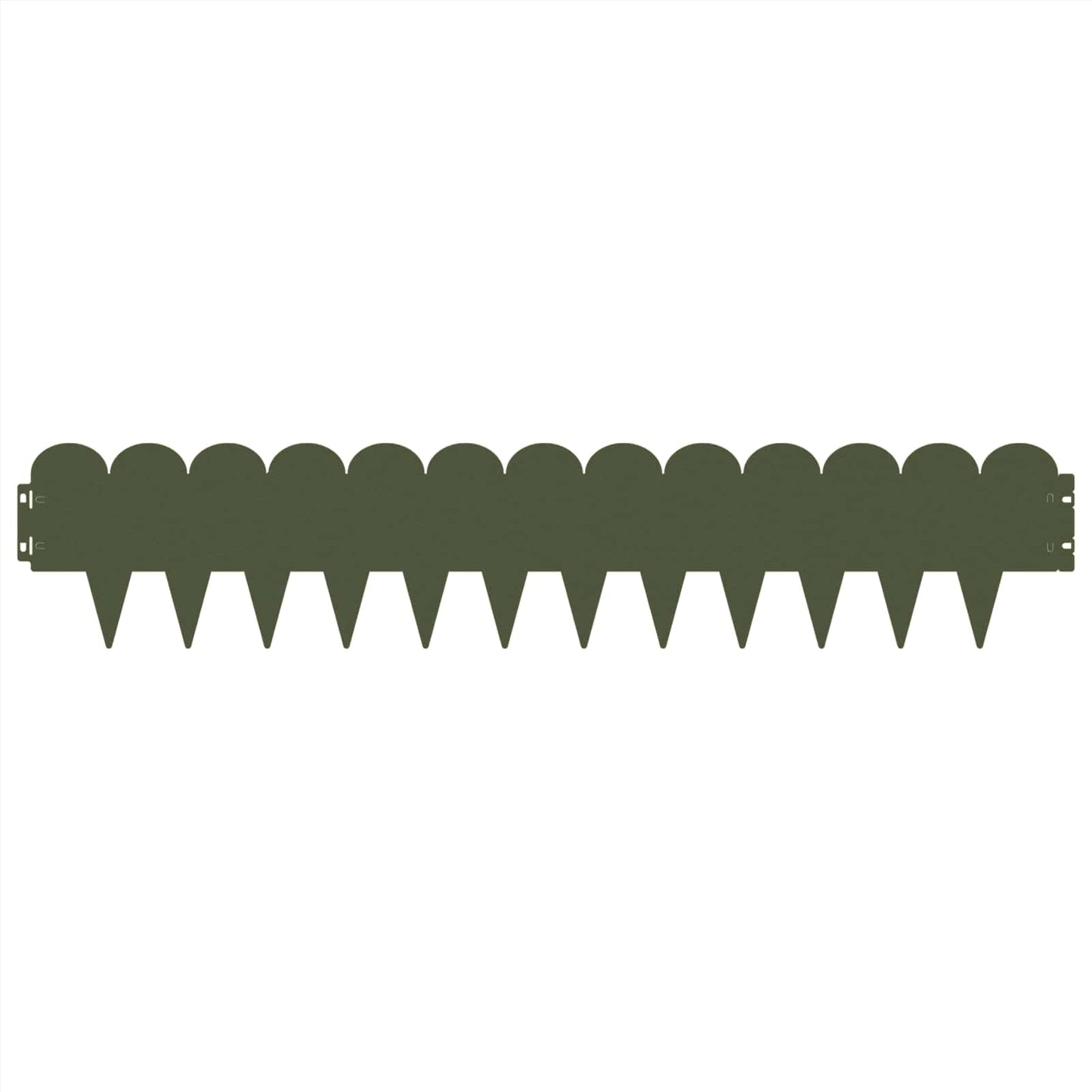 Lawn Edging 30 pcs 103 x 20 cm Steel Olive Green
