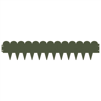 Lawn Edging 30 pcs 103 x 20 cm Steel Olive Green