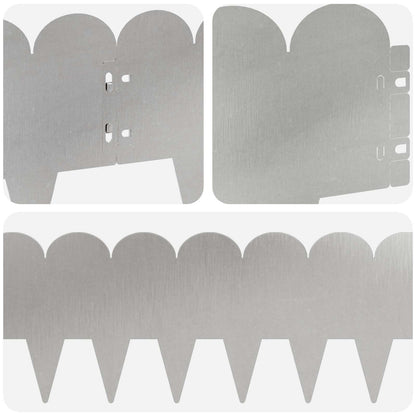 Lawn Edging 20 pcs 103 x 20 cm Steel Silver