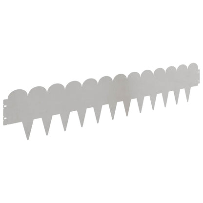 Lawn Edging 30 pcs 103 x 20 cm Steel Silver