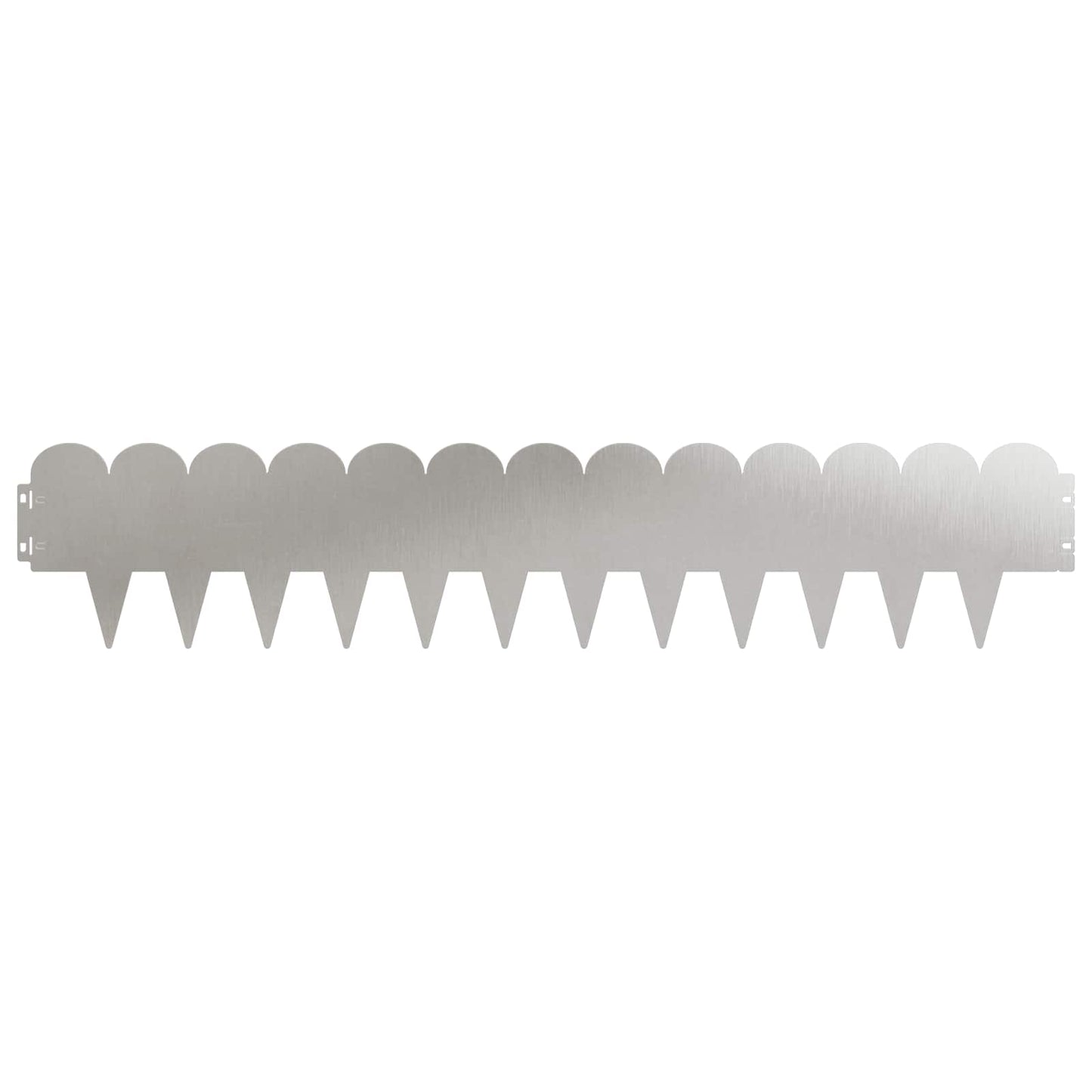 Lawn Edging 30 pcs 103 x 20 cm Steel Silver