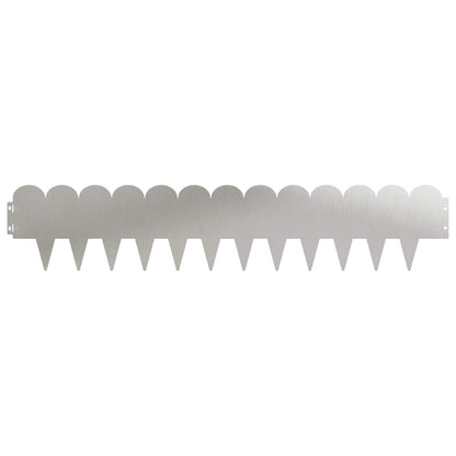 Lawn Edging 30 pcs 103 x 20 cm Steel Silver