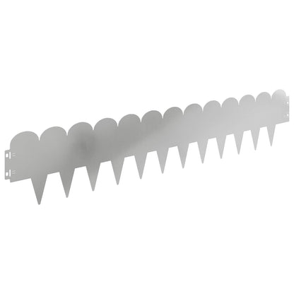 Lawn Edging 10 pcs 103 x 20 cm Steel Silver