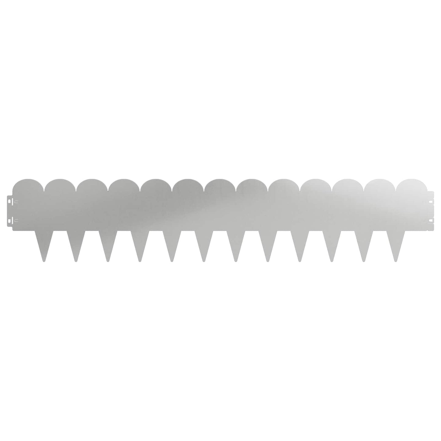 Lawn Edging 10 pcs 103 x 20 cm Steel Silver