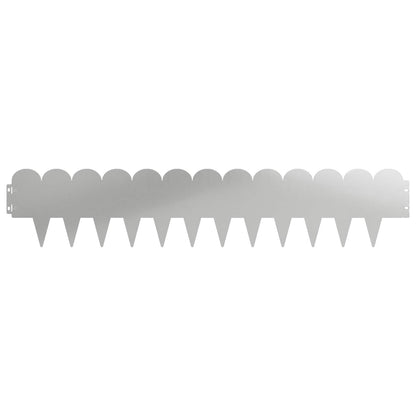 Lawn Edging 10 pcs 103 x 20 cm Steel Silver