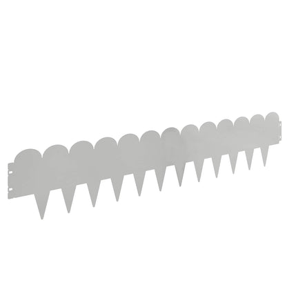 Lawn Edging 30 pcs 103 x 20 cm Steel Silver