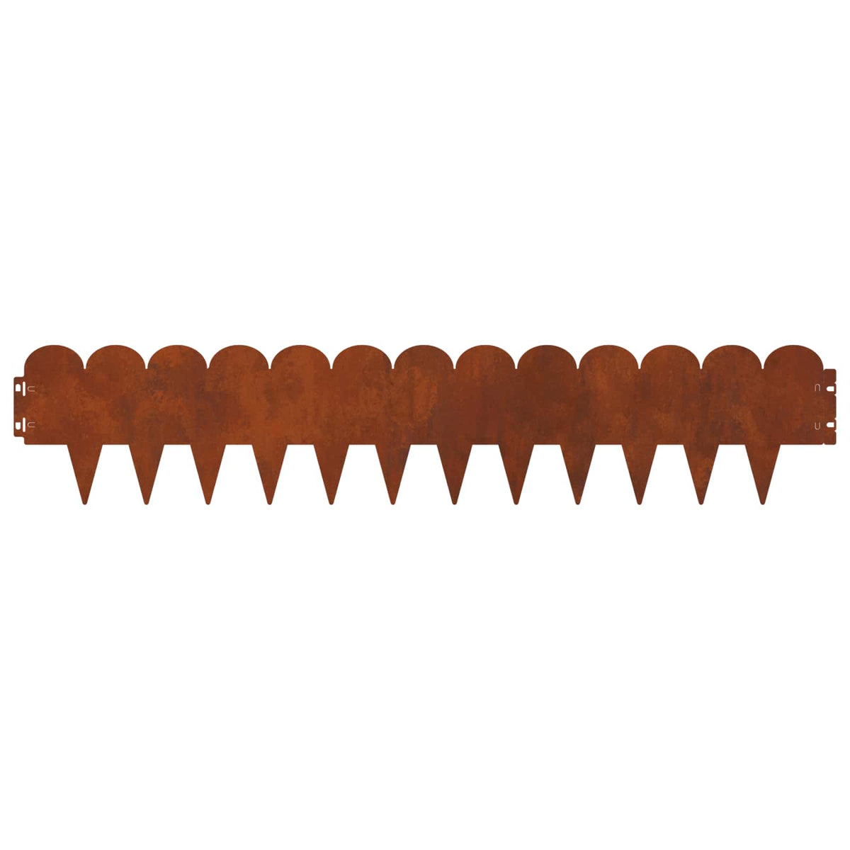 Lawn Edge Sharp&Round Top 10 pcs 103x20cm Steel Rusty